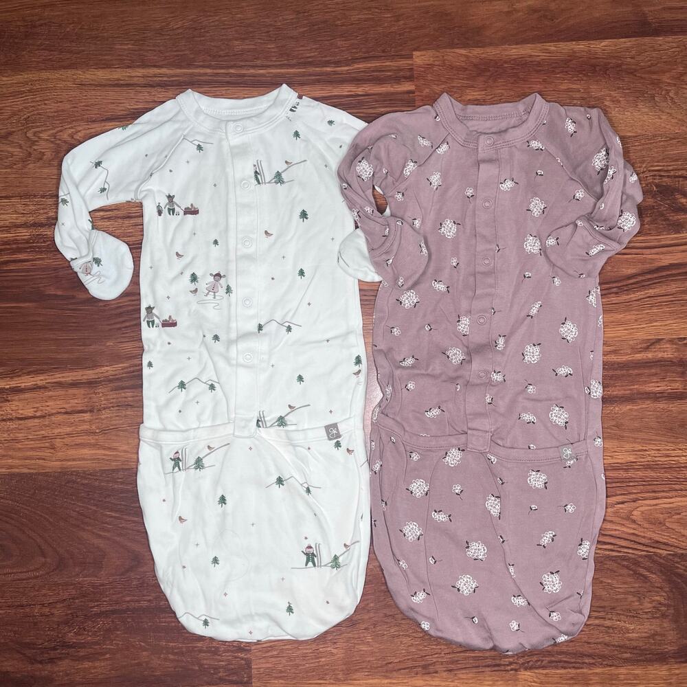 Goumi 24 Hour Convertible Gown Christmas and Floral Print 3-6 Months
